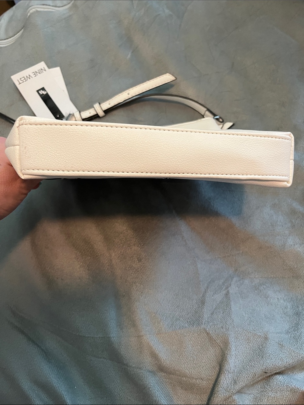 Nine West White Crossbody Bag with Silver Hardware - Picture 4 of 9